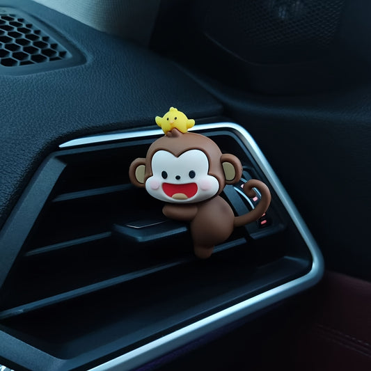 Adorable Cartoon Monkey Car Hanging Ornament - Resin Decor for Rearview Mirrors, Computer Screens & Center Console - Perfect Gift for Friends and Family, Cute Car Decorations